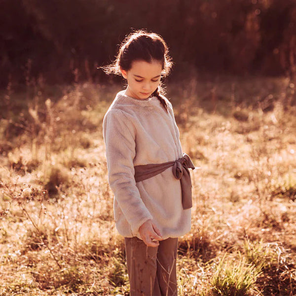 ECO FUR COAT WITH BELT