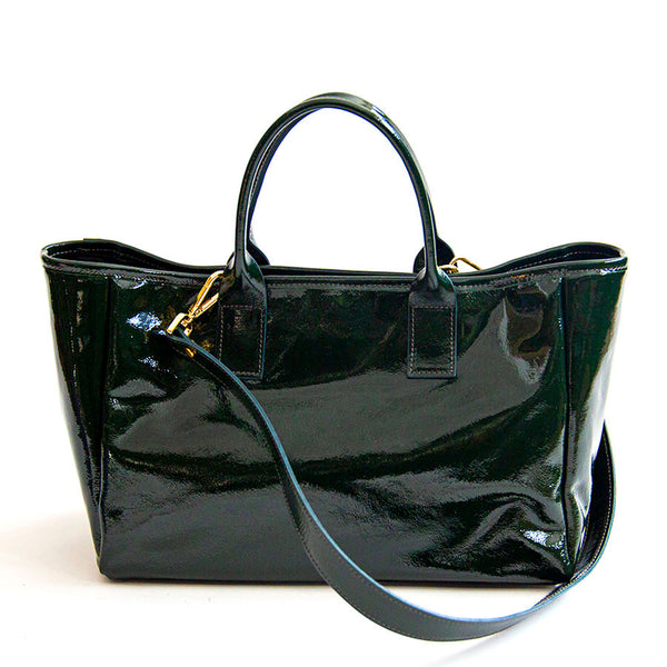 MILANO VERNICE - dark green patent leather bag