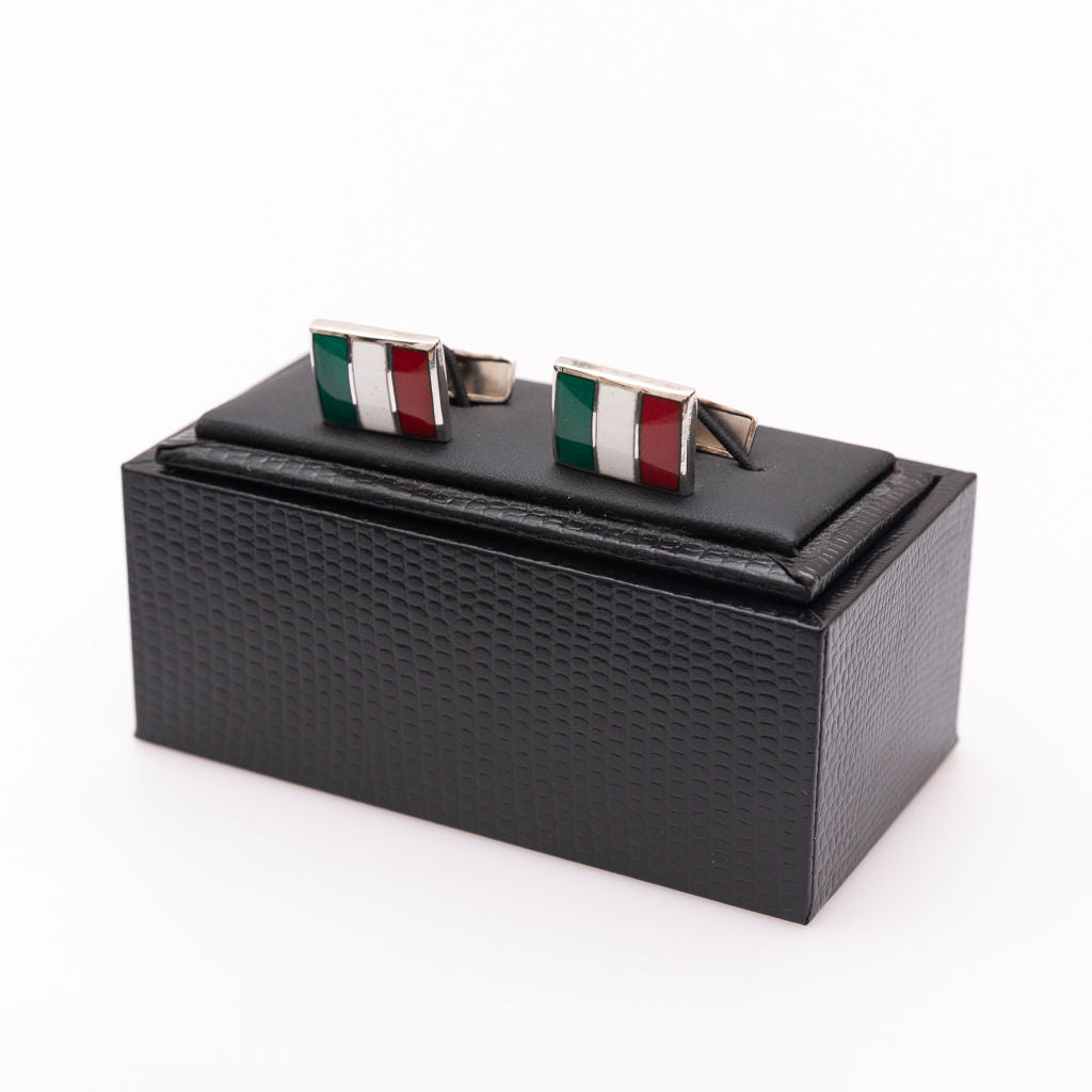 Tricolor silver cufflinks