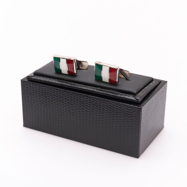Tricolor silver cufflinks
