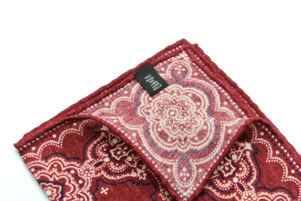 Pochette bordeaux in pura lana