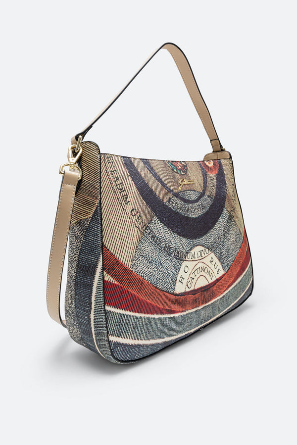 Medium Planetarium Classic Hobo Bag Beige Leather Finishing