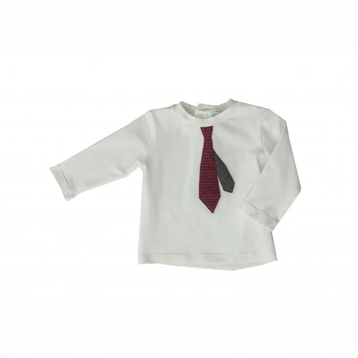 T-SHIRT CON CRAVATTA RIGATA