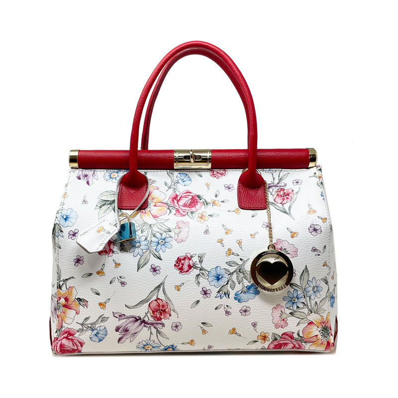 Women's Handbag Bauletto Floral Pattern - Florence 2096. 