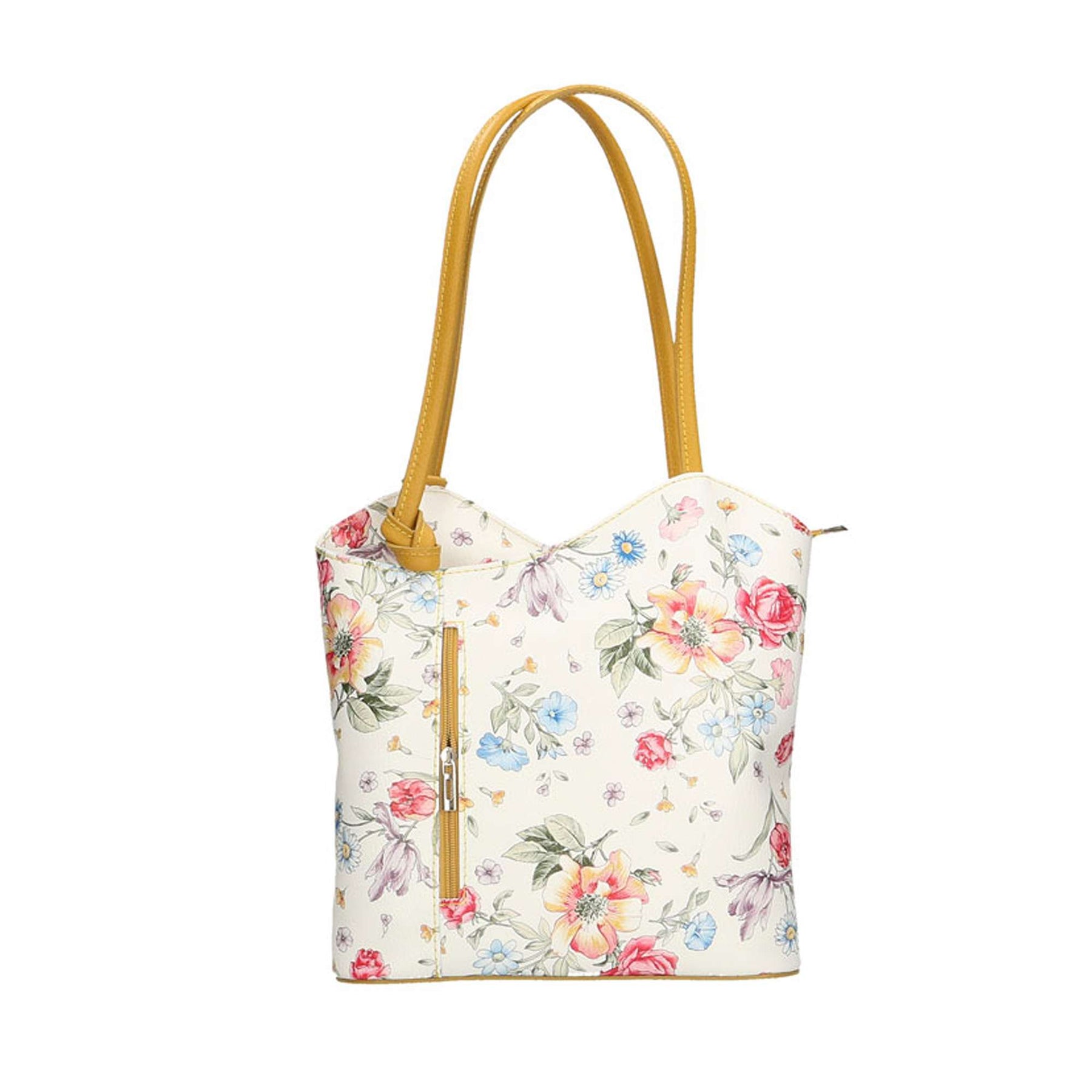 Borsa a Spalla da Donna Fantasia Floreale in Pelle - 27x30x9 cm - 80056