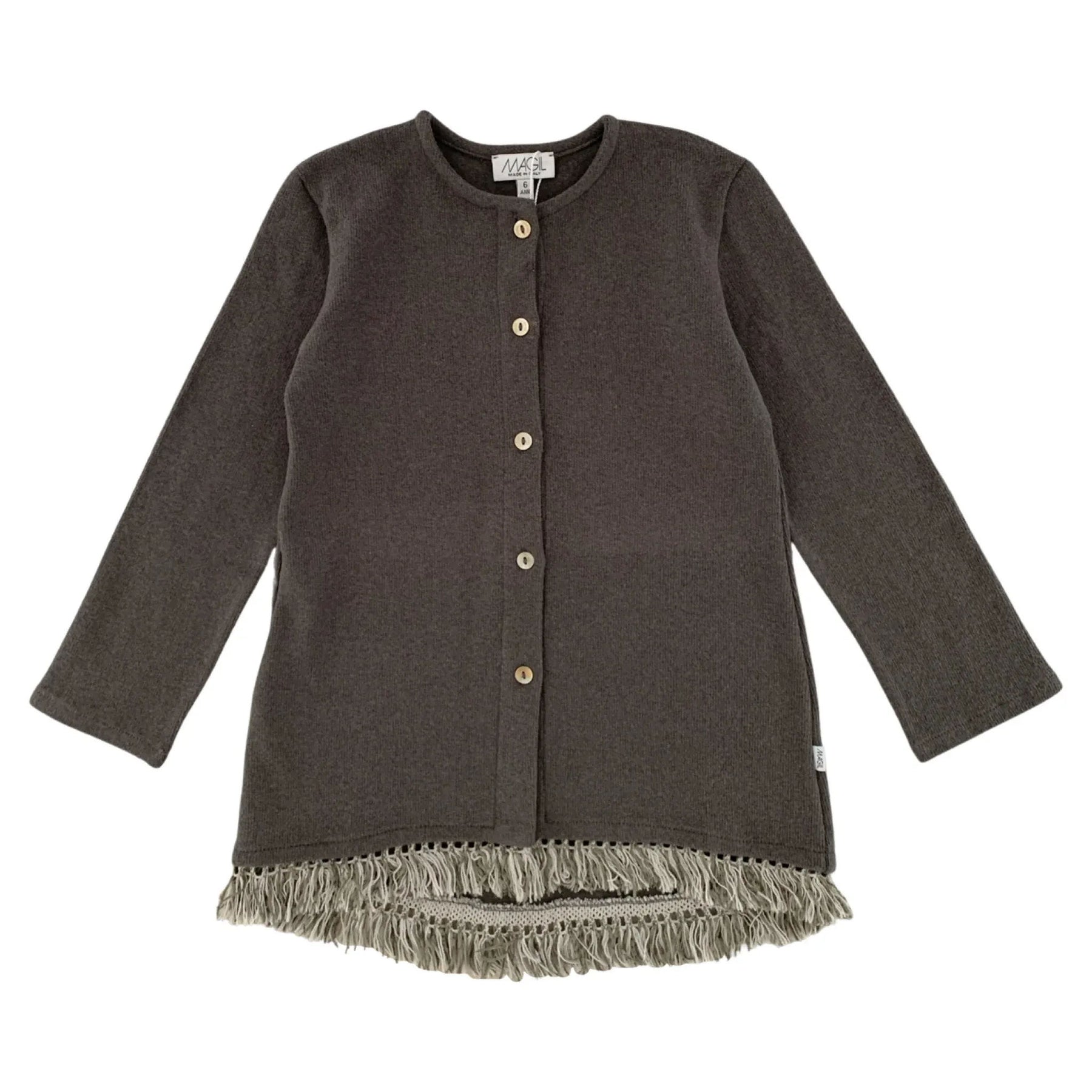 LONG CARDIGAN WITH FRINGE DETAIL