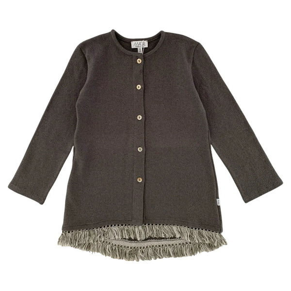 LONG CARDIGAN WITH FRINGE DETAIL