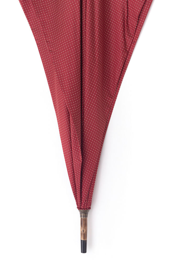 Mario Talarico red polka dot chestnut wood umbrella