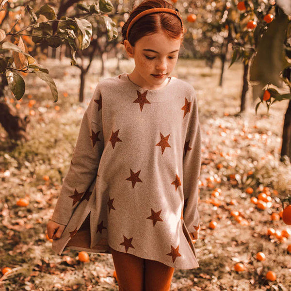 MAXI MAGLIA IN FELPA STELLE