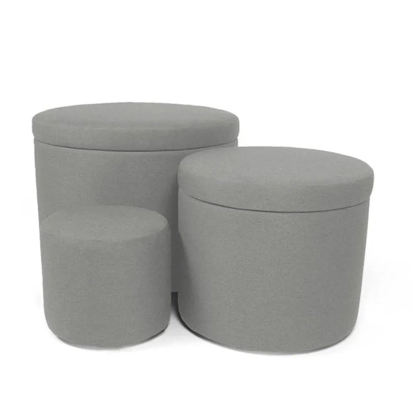 PANDORA 50 ROUND TEX, Pouf Contenitore Tessuto Rotondo 50 h42