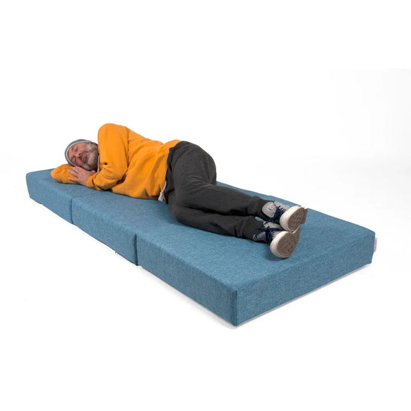 TOUF BLUE, Blue Base Pouf Bed and Pouf Cover 70x63