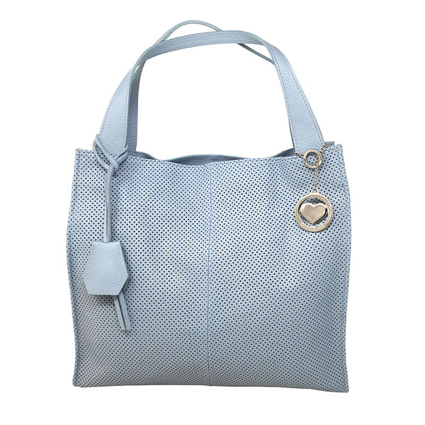 Women's Handbag Shopper Perforated Leather - Volterra K005. 