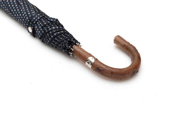 Mario Talarico folding umbrella blue checked elm handle