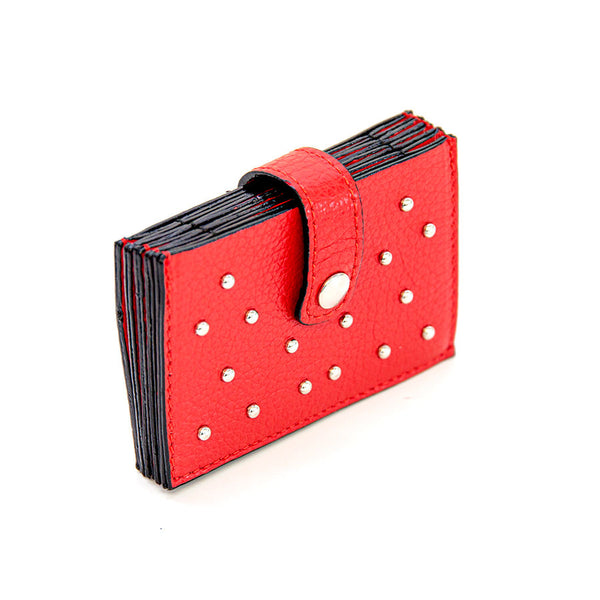 CREDIT CARD - red credit card with studs