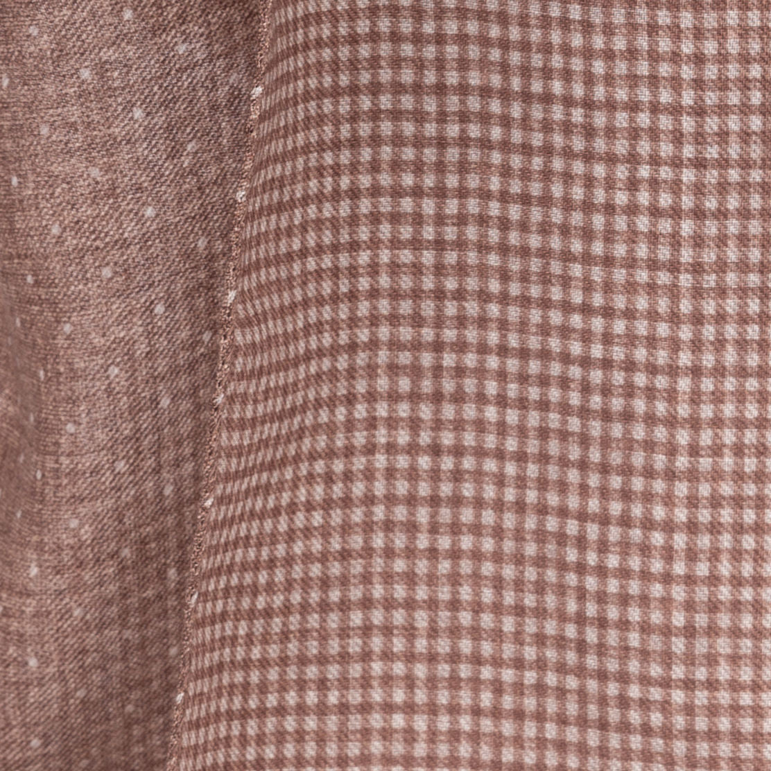 Brown micro-polka dot scarf in pure wool