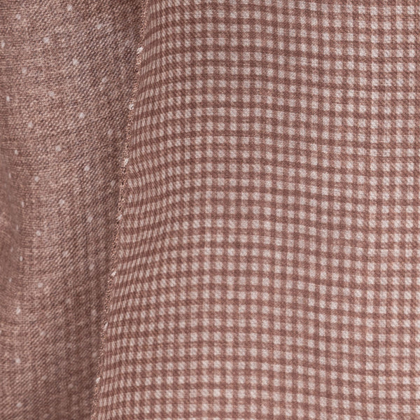 Brown micro-polka dot scarf in pure wool