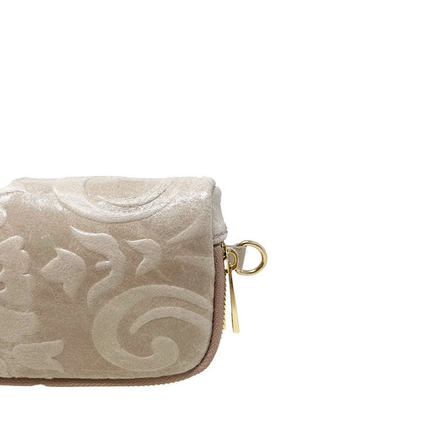 Large wallet in Floral print leather with double zip - 80071. 