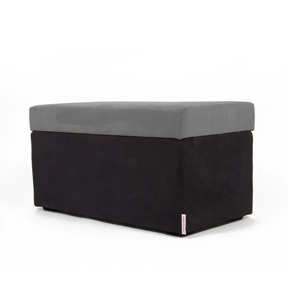 PANDORA 84 MF, Rectangular Microfiber Container Pouf 84x42 h42