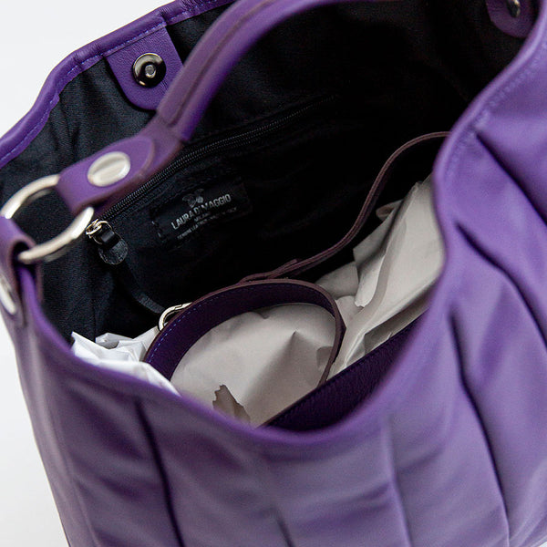 TESSA SMALL - Quilted nappa leather bag purple