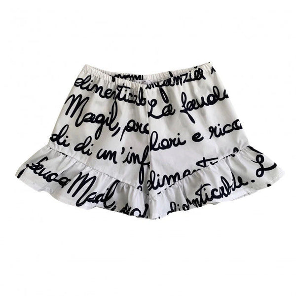 BLUE LETTERING CULOTTE WITH RUFFLES