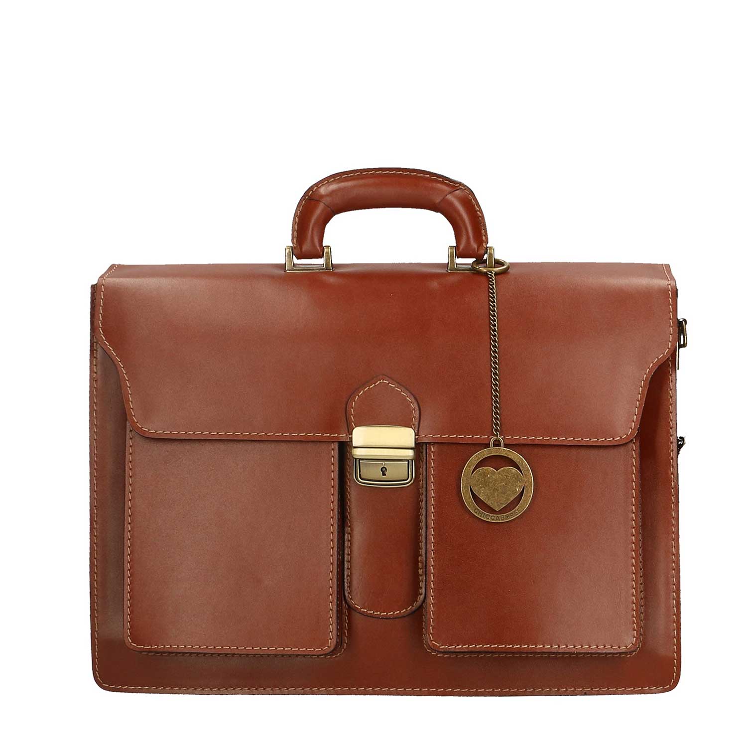 Men's Leather Briefcase Document Bag - 39x30x18 cm - 7001 