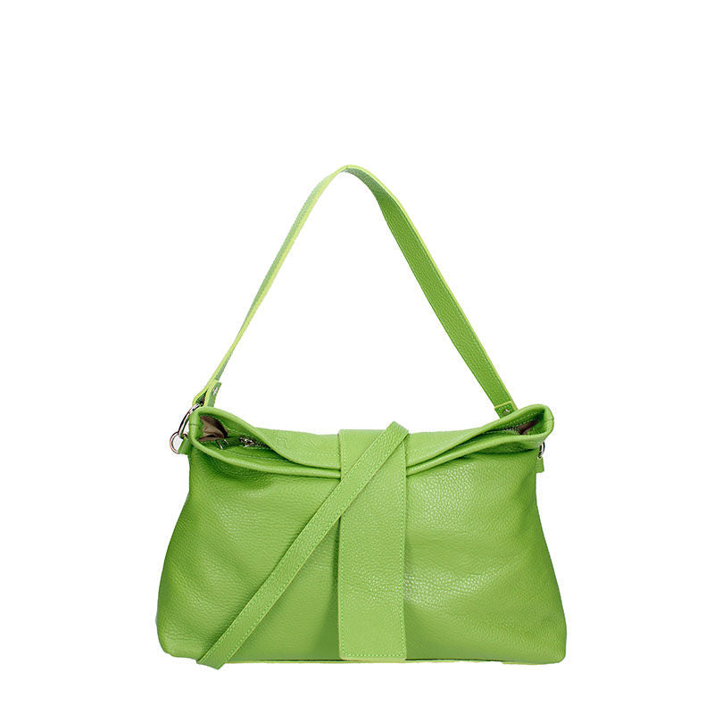 Large leather shoulder bag with central band - 7158. 