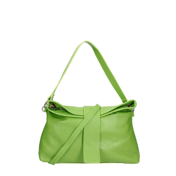 Large leather shoulder bag with central band - 7158. 
