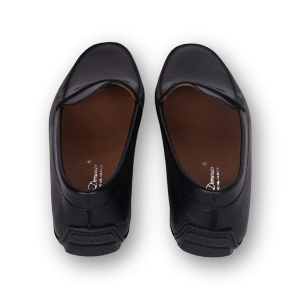 MastroDomenico Women's Handmade Moccasins - Black Moissanite