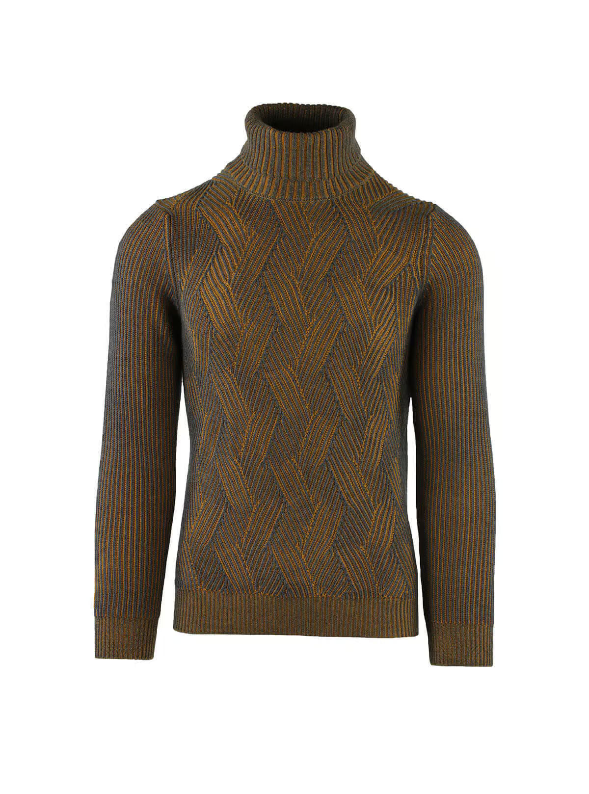 TWO-TONE ENGLISH RIB TURTLENECK