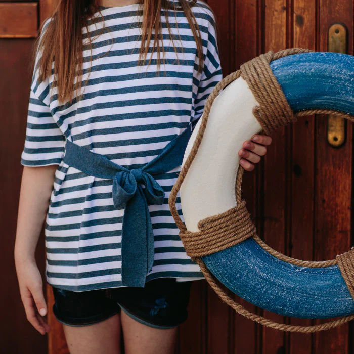 STRIPED DRESS WITH BOW