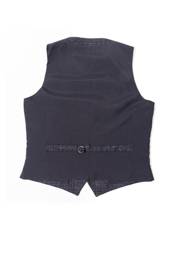 Light patterned blue vest
