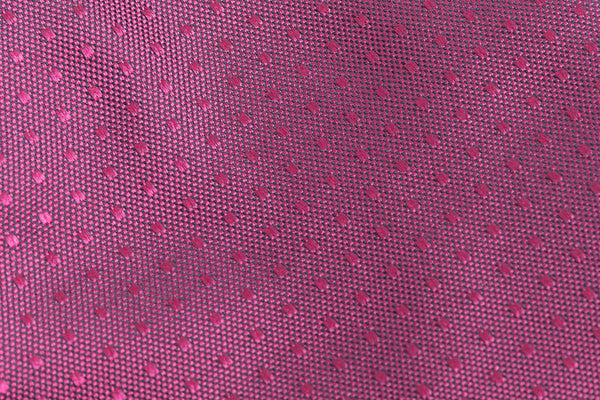 Dark pink tie with micro polka dots in pure silk