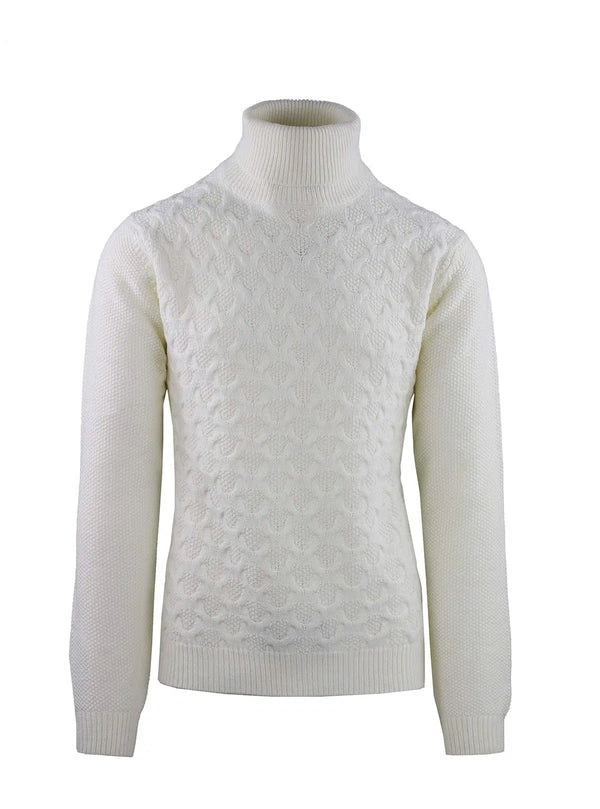 TURTLENECK WITH DOUBLE BRAIDED AND RICE GRAIN WORKMANSHIP