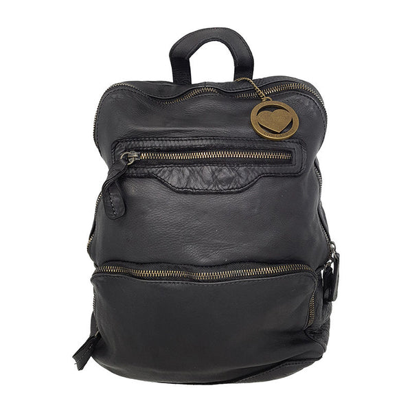 Women's Vintage Style Soft Leather Shoulder Backpack - 27x33x12 Cm - K023 