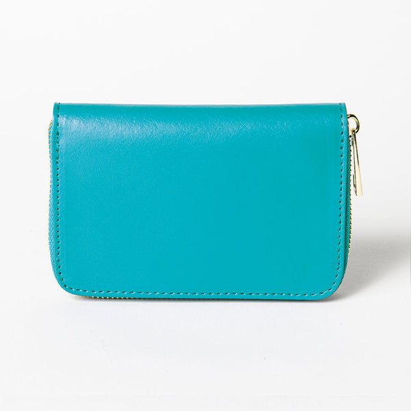 ELEGANT MINI - elegant turquoise leather wallet