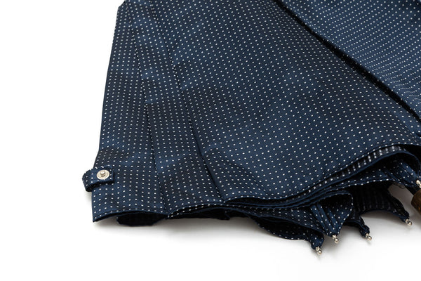 Mario Talarico blue polka dot foldable umbrella with lemon handle