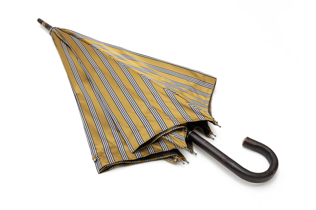 Mario Talarico ochre striped chestnut wood umbrella