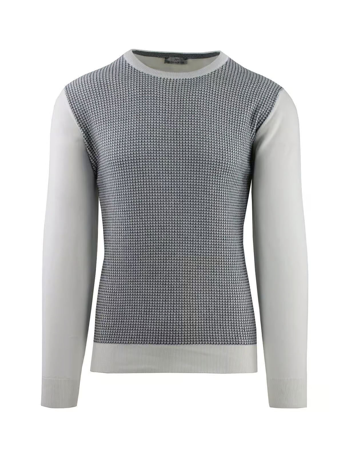 CREW NECK JACQUARD FRONT