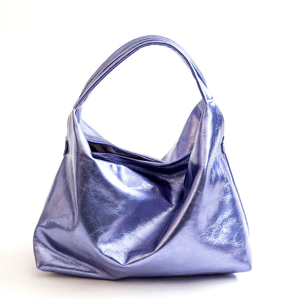 ELSA M - Wisteria laminated leather bag
