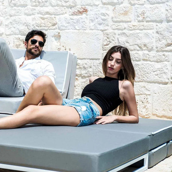 DIVERSO OUTDOOR, Outdoor Sofa Bed and Pouf 90x90 cm 