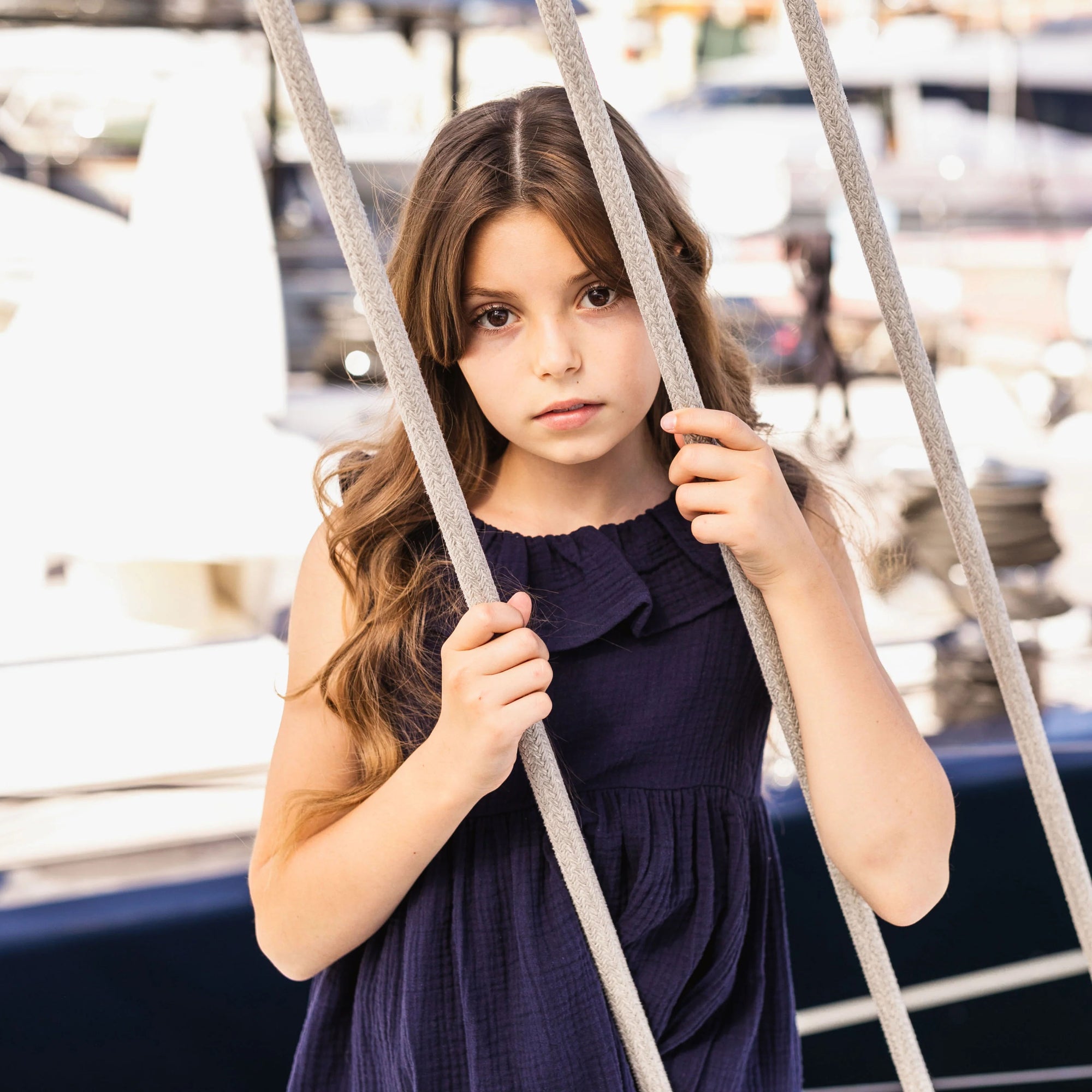 GAUZE DRESS WITH FRILL DETAIL