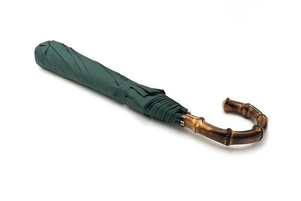 Mario Talarico folding umbrella green bamboo handle