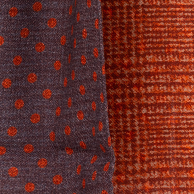 Double-faced polka dot scarf in pure wool