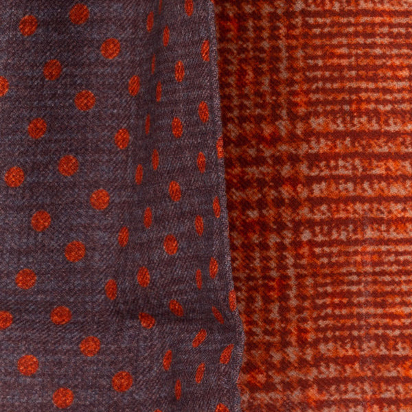 Double-faced polka dot scarf in pure wool