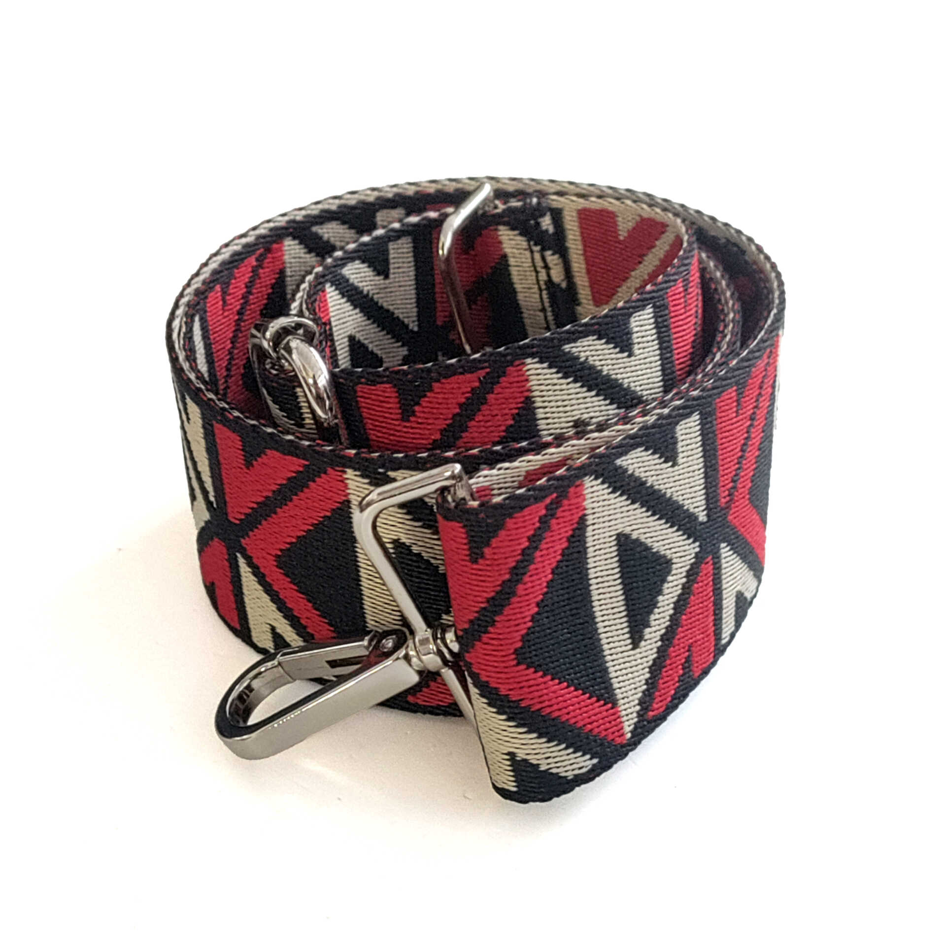 SHOULDER BAG in red and black fabric