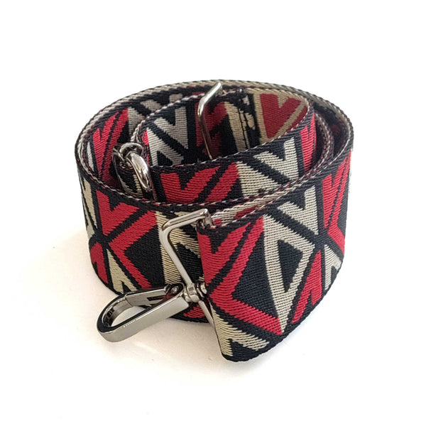 SHOULDER BAG in red and black fabric