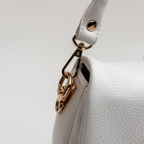 CLELIA - Borsa a spalla in pelle bianco