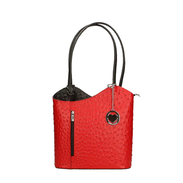 Borsa a spalla da Donna in Pelle Stampa Struzzo -  Cancun 3005.