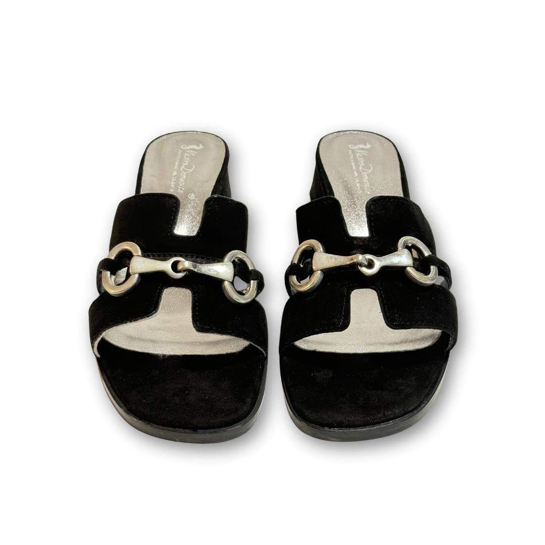 MastroDomenico Women's Handcrafted Sandals - Black Chromite 
