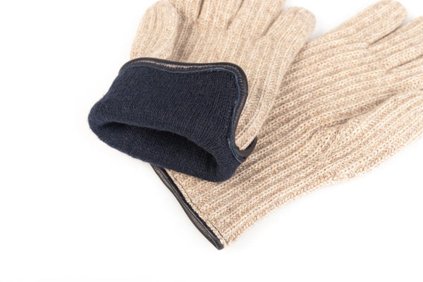 Beige wool cashmere gloves